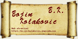 Bojin Kolaković vizit kartica